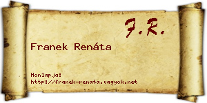 Franek Renáta névjegykártya